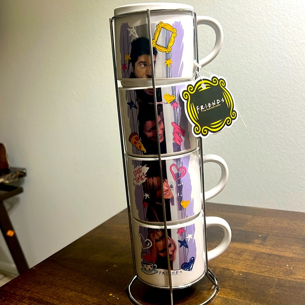 NWT FRIENDS- SET Of 4 stackable cups